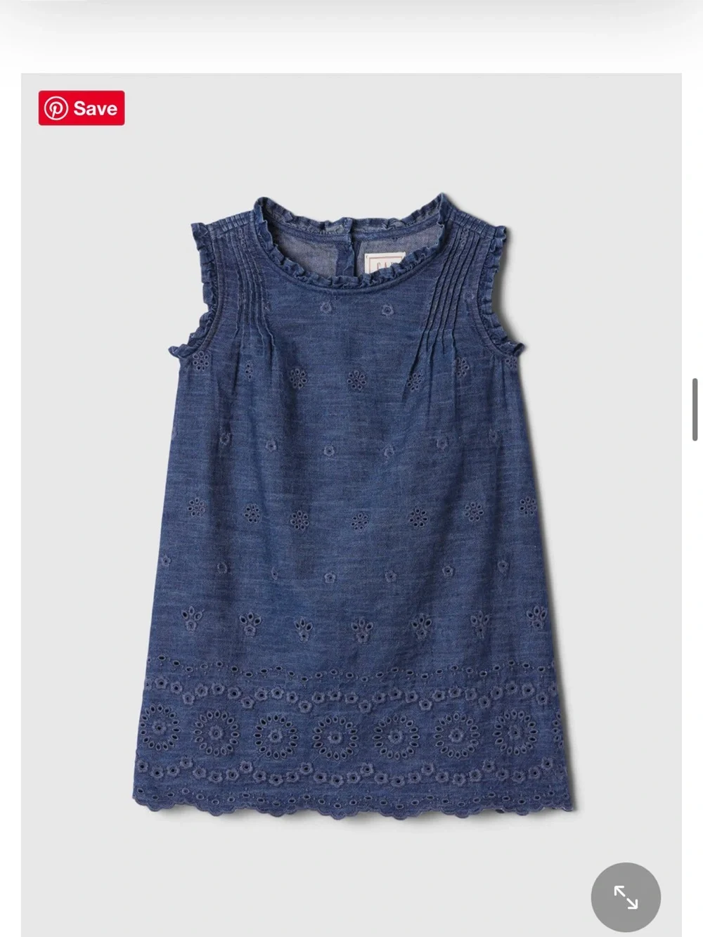 GAP Navy Eyelet Sleeveless Swing Dress